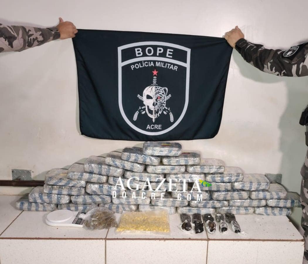 Homem é preso com cerca de 40 kg de drogas durante ação do Bope em Rio Branco