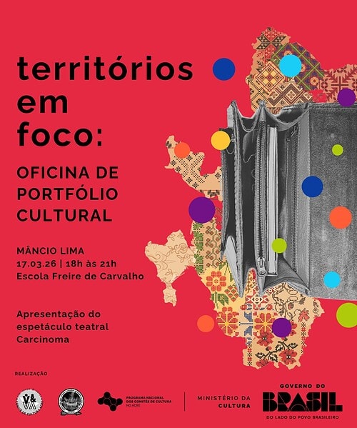 Comitê de Cultura promove oficina de portfólio e espetáculo 'Carcinoma' Vale do Juruá; confira