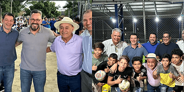 Junto de Alan Rick e Petecão, Bocalom entrega quadra de grama sintética revitalizada no Manoel Julião
