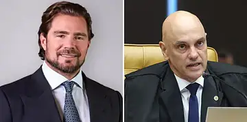 O empresário Daniel Vorcaro (esq.) e o ministro Alexandre de Moraes (dir.) tiveram troca de mensagens no mesmo dia da prisão do empresário  • Reprodução e Luiz Silveira/STF