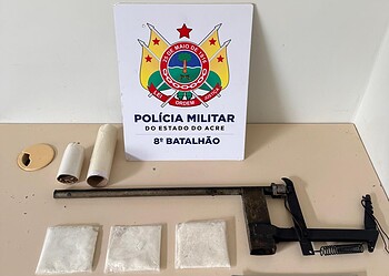 Polícia apreende droga e arma artesanal após suspeito fugir de abordagem no interior do Acre 2 Foto: Polícia Militar do Estado do Acre