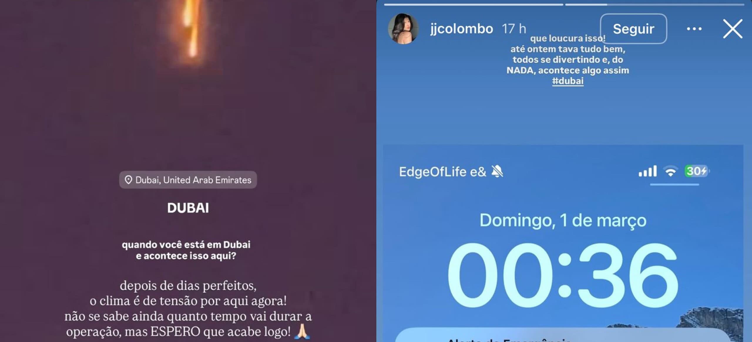 Acreana registra míssil em Dubai e relata tensão: “Espero que acabe logo”; VÍDEO