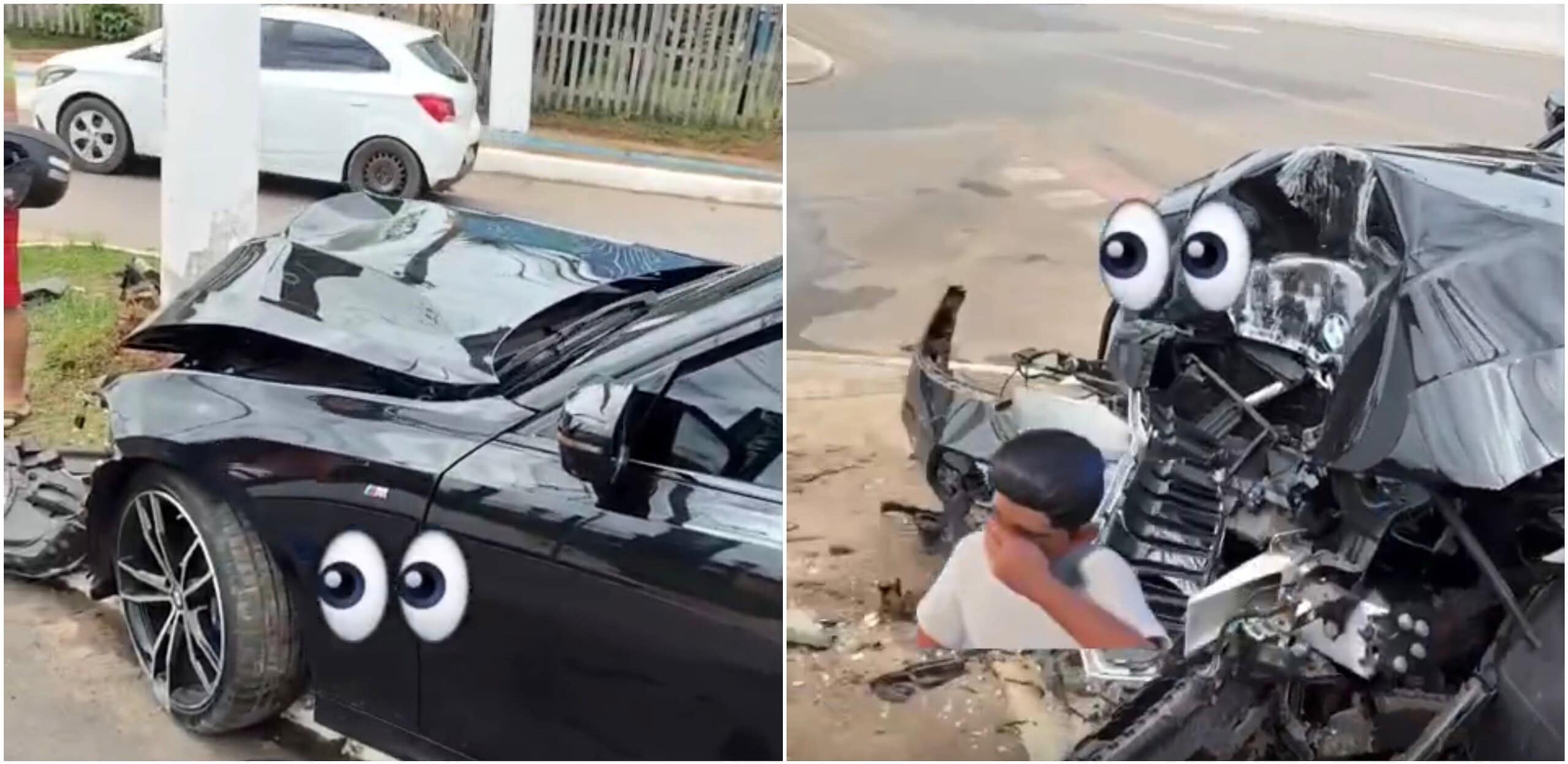 Carro de luxo colide contra poste na Dias Martins e motorista deixa local após acidente em Rio Branco 1 Carro de luxo colide contra poste na Dias Martins e motorista deixa local após acidente em Rio Branco